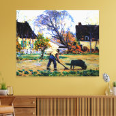 Clarence Gagnon art, Herfst Scene, Baie-Saint-Paul Canvas Afdruk (Insitu (Woonkamer))