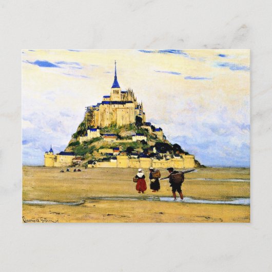 Clarence Gagnon art, Mont-Saint Michel, Morning Briefkaart (Voorkant)