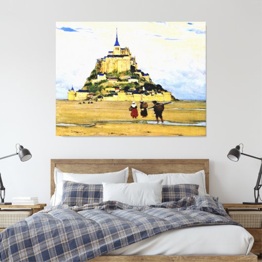 Clarence Gagnon art, Mont-Saint Michel, Morning Canvas Afdruk (Insitu (Slaapkamer))