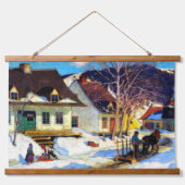 Clarence Gagnon artwork, prachtige winterscènes, Hangend Wandkleed (Voorkant 2)