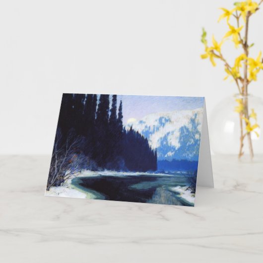 Clarence Gagnon - Een stille stroom van het noorde Kaart (Gele Bloem)