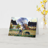 Clarence Gagnon-Herfst Scene, Baie-Saint-Paul, Kaart (Gele Bloem)