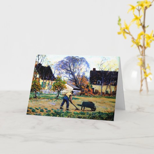 Clarence Gagnon-Herfst Scene, Baie-Saint-Paul, Kaart (Gele Bloem)