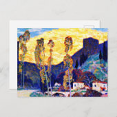 Clarence Gagnon-kunst, Avond, Siena Briefkaart (Voorkant / Achterkant)