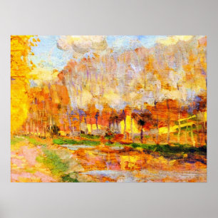 Clarence Gagnon kunst, Canal du Loing, Moret Poster