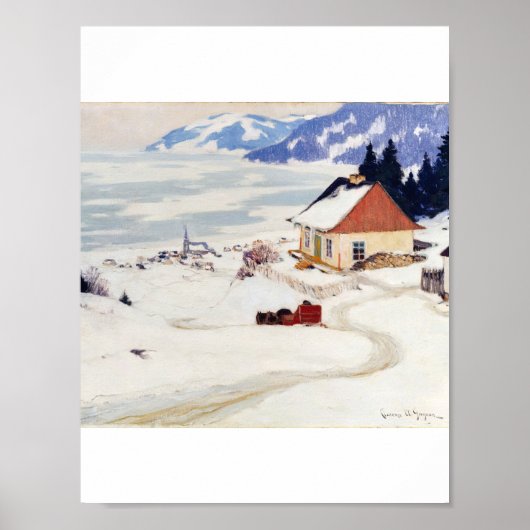 Clarence Gagnon La Carriole rouge Poster (Voorkant)