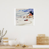 Clarence Gagnon La Carriole rouge Poster (Keuken)
