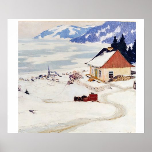 Clarence Gagnon La Carriole rouge Poster (Voorkant)