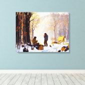 Clarence Gagnon - Lonely Village Canvas Afdruk (Insitu (Houten vloer))