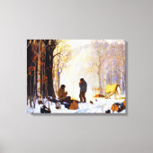 Clarence Gagnon - Lonely Village Canvas Afdruk (Voorkant)