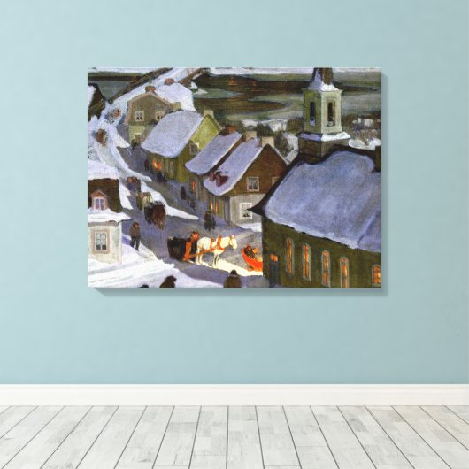 Clarence Gagnon - Midnight Mass Canvas Afdruk (Insitu (Houten vloer))