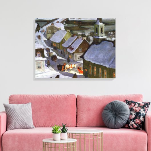 Clarence Gagnon - Midnight Mass Canvas Afdruk (Insitu (Woonkamer))