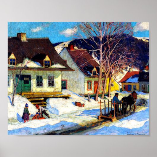 Clarence Gagnon - Quebec Village Poster (Voorkant)