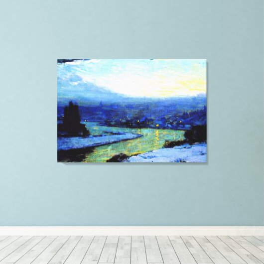 Clarence Gagnon-schilderij, Twilight, 1913 Canvas Afdruk (Insitu (Houten vloer))