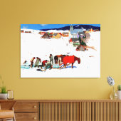Clarence Gagnon - The Ice Harvest Canvas Afdruk (Insitu (Woonkamer))