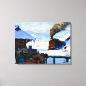 Clarence Gagnon - The Train Baie-Saint Paul Canvas Afdruk (Voorkant)