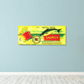 Clarence Straits Salmon kan Canvas Afdruk (Insitu (Houten vloer))