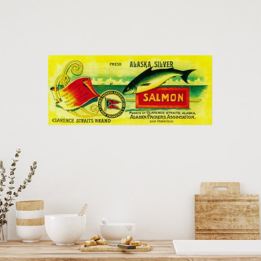Clarence Straits Salmon kan Poster (Keuken)