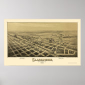 Clarendon, TX Panoramic Map - 1890 Poster (Voorkant)