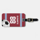 Claret and Blue Stripes Jersey Voetbal Bagagelabel (Voorkant horizontaal)