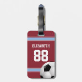 Claret and Blue Stripes Jersey Voetbal Bagagelabel (Achterkant verticaal)