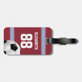 Claret and Blue Stripes Jersey Voetbal Bagagelabel (Achterkant horizontaal)