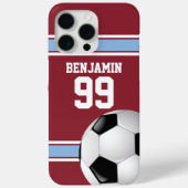 Claret and Blue Stripes Jersey Voetbal Case-Mate iPhone Case (Achterkant)