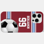 Claret and Blue Stripes Jersey Voetbal Case-Mate iPhone Case (Achterkant (horizontaal))