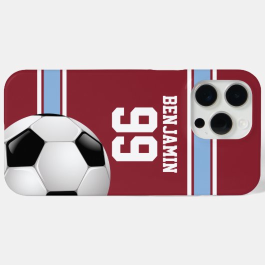 Claret and Blue Stripes Jersey Voetbal Case-Mate iPhone Case (Achterkant (horizontaal))