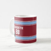 Claret and Blue Stripes Jersey Voetbal Koffiemok (Voorkant links)