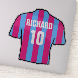 Claret & Blue Football Shirt aan personaliseren. Sticker