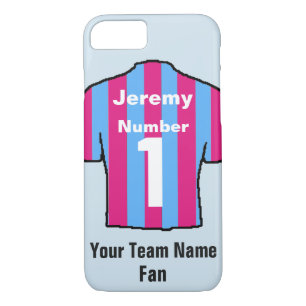 Claret & Blue Football Shirt Naam en team aanpasse Case-Mate iPhone Case