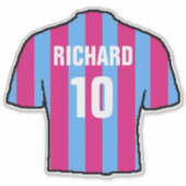 Claret & Blue Voetbalshirt om te personaliseren. Sticker (Voorkant)
