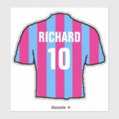 Claret & Blue Voetbalshirt om te personaliseren. Sticker (Vel)