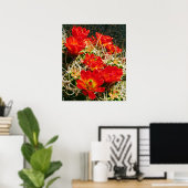 Claret Cup Cactus Wildbloemen Poster (Thuiskantoor)