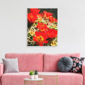 Claret Cup Cactus-wildebloemen Canvas Afdruk (Insitu (Woonkamer))