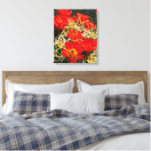 Claret Cup Cactus-wildebloemen Canvas Afdruk (Insitu (Slaapkamer))