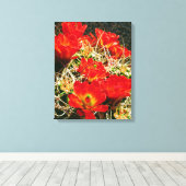 Claret Cup Cactus-wildebloemen Canvas Afdruk (Insitu (Houten vloer))