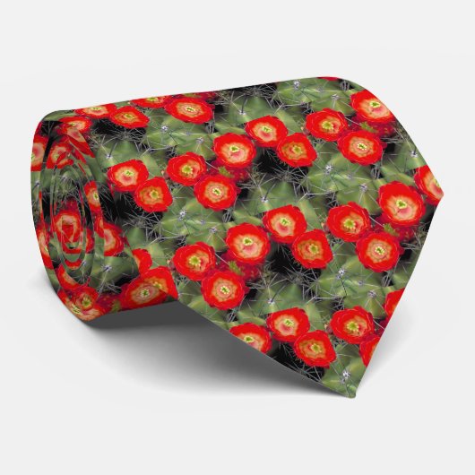 Claret Cup Mannen Stropdas bloesems (Opgerold)