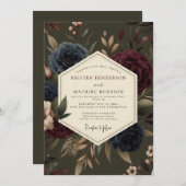 Claret Indigo Rembrandt Wedding Kaart (Voorkant / Achterkant)