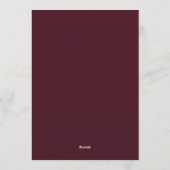 Claret Leiste Barokke Trouw Kaart (Achterkant)