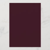 Claret Moody Anemone Bruiloft Kaart (Achterkant)