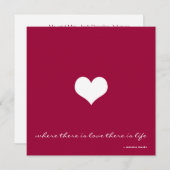 Claret Red & White Minimalist Wedding Invitation Kaart (Voorkant / Achterkant)