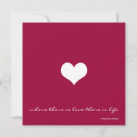 Claret Red & White Minimalist Wedding Invitation