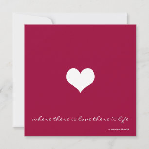 Claret Red & White Minimalist Wedding Invitation Kaart