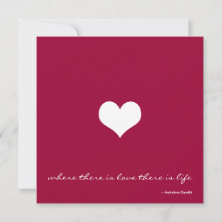 Claret Red & White Minimalist Wedding Invitation Kaart