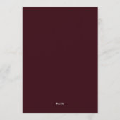 Claret Weelderige Anemoon Bruiloft Kaart (Achterkant)