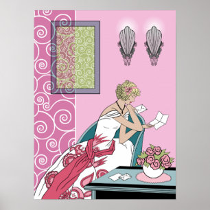 Clarice's Letter - Art Deco Mode Design Poster