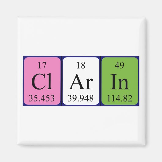 Clarin periodieke lijstnaam magnet (Voorkant)