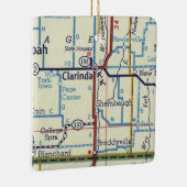 Clarinda IA  kaart Keramisch Ornament (Rechts)